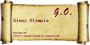 Giesz Olimpia névjegykártya